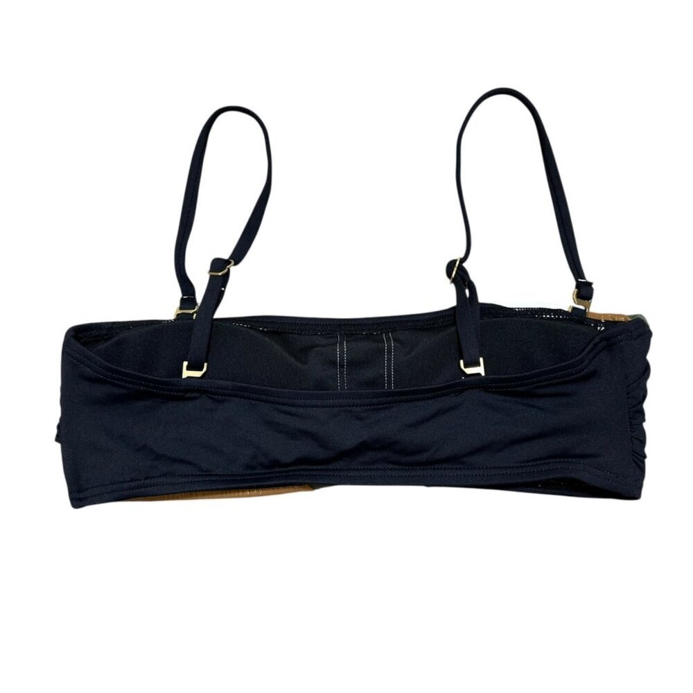 Vince Camuto Size XS Black Gold Shimmer Blocked Square Neck Swim Top‎ NWT - Picture 8 of 9